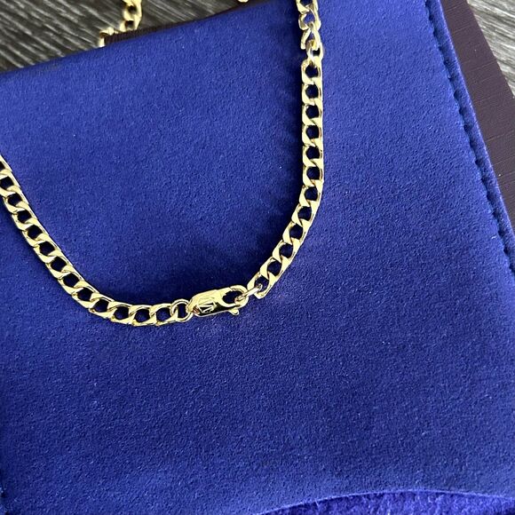 EUC Missoma x Lucy Williams Flat Curb Chain Necklace 18k Gold Vermeil Layering - Picture 7 of 14